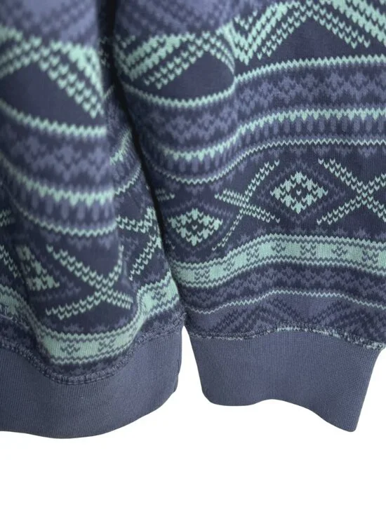 L.L. Bean Sweatshirt Mens 2XL Blue Aztec Southwestern Crewneck NWT TP-3860 - Picture 4 of 11